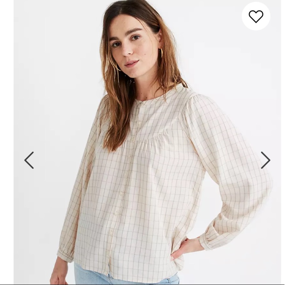 NWT Madewell Balloon Sleeve Peasant top (XS)